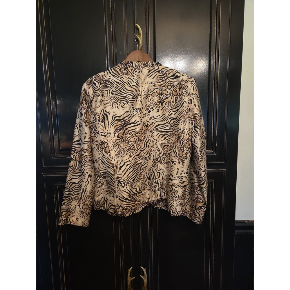 chicos size 1 ,100% Silk Animal Print Open Jacket, Workwear, Vacation, Dinner... - Picture 4 of 6